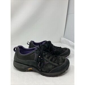 Dansko Paisley Suede Waterproof Walking Hiking Shoe Black Purple Women 8.5 EU 39